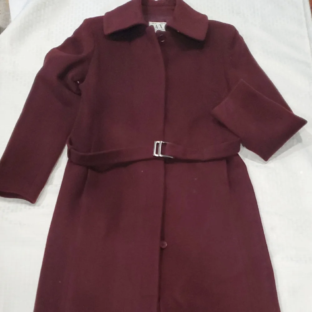 Armani Exchange Cashmere Blend  Plum  Pea  Coat  Size S - Picture 12 of 16